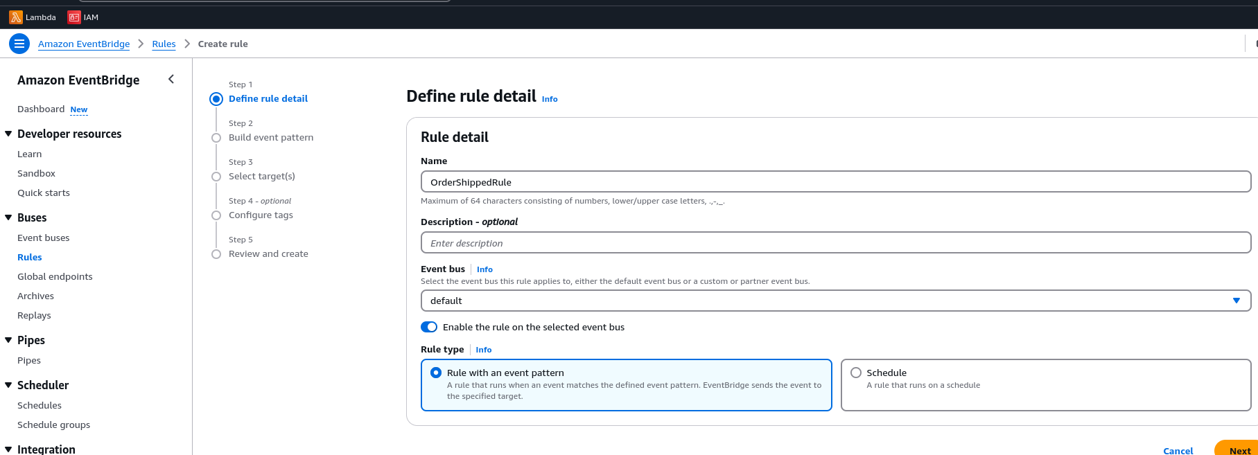 Log group of SQS lambda